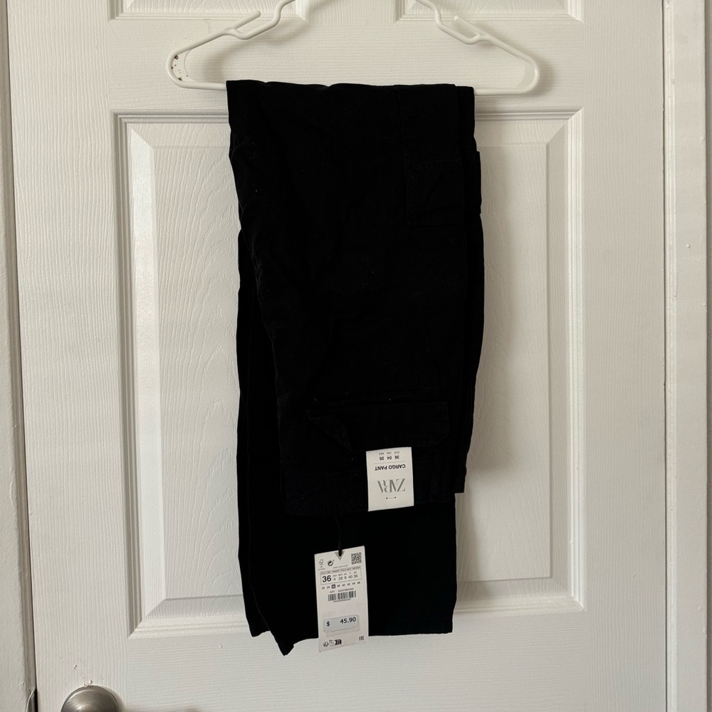 Zara straight high rise cargo pants